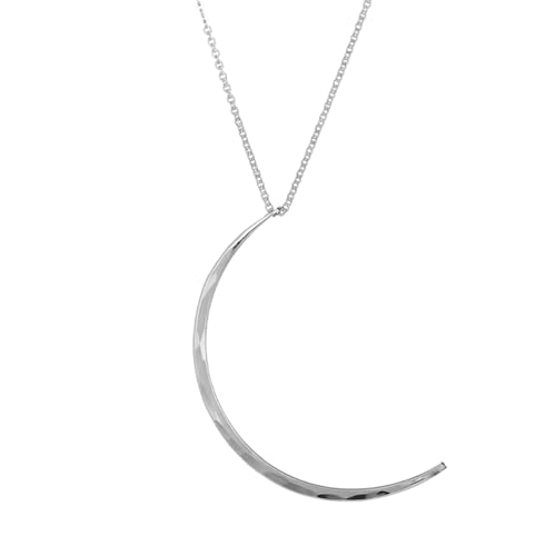 James Michelle Luna Moon Necklace for Women – 3-Year Color Guarantee – Waterproof, Non-Tarnish, Hypoallergenic, Silver & Gold PVD Coated – Perfect for Beach, Weddings, Gifts - color: Silver, size: 16"