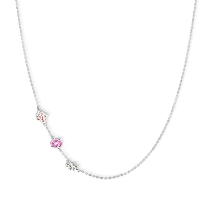 AILIN Personalized 1-8 Birth Flowers Necklaces For Women 925 Sterling Silver/Stainless Steel Dainty Custom Sideway Necklace For Mom Family Birthday Gifts For Mother Grandma