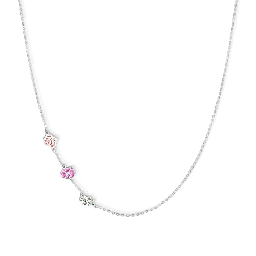 AILIN Personalized 1-8 Birth Flowers Necklaces For Women 925 Sterling Silver/Stainless Steel Dainty Custom Sideway Necklace For Mom Family Birthday Gifts For Mother Grandma