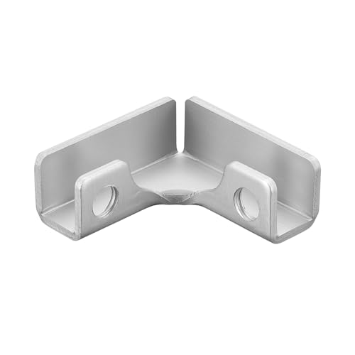 uxcell Glass Fixing Clip, 2pcs for 8-12mm Aluminum Alloy L-Shaped Glass Connector Combination Bracket Reinforced Clamp for Glass Display Cabinet, Fish Tank - size: 8-12mm