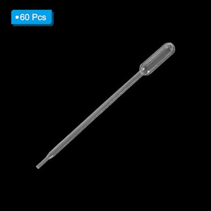 PATIKIL 0.3ml Pipettes Dropper, 60pcs Plastic Pipettes Disposable Pipette Transfer Pipette Calibrated Plastic Eye Dropper for Science Laboratory Resin DIY Crafts Art Makeup Oil - size: 0.3ml