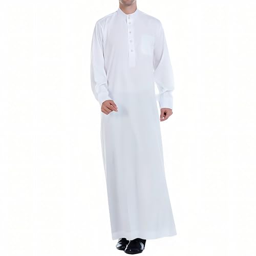 Men's Kaftan - Muslim Robe Thobe Caftan - color: White, size: Small