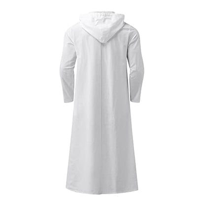 Alalaso Mens Muslim Thobe Kaftan Robe Saudi Arabic Middle East Islamic Long Gown Dress Long Sleeve Clothing Ramadan Jubbah - color: 1-white, size: XX-Large
