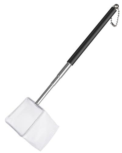 Pawfly Aquarium Shrimp Net, 2 Inch Tiny Fish Tank Net with Extendable Stainless Steel Handle - color: Black Square, size: 2 Inch