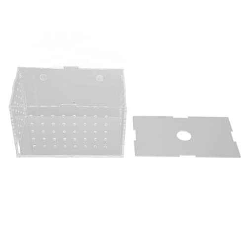 Fish Breeder Box, Aquarium Fish Breeding Box with Suction Cups, High Transparency Acrylic Hatchery Incubator Tank for Baby Fish Shrimp Clownfish Isolation and Rearing (14 * 8 * 9CM) - size: 14*8*9CM