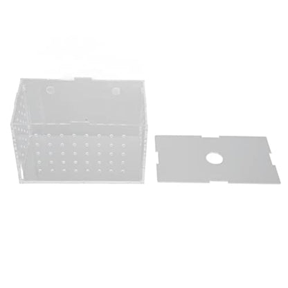 Fish Breeder Box, Aquarium Fish Breeding Box with Suction Cups, High Transparency Acrylic Hatchery Incubator Tank for Baby Fish Shrimp Clownfish Isolation and Rearing (14 * 8 * 9CM) - size: 14*8*9CM
