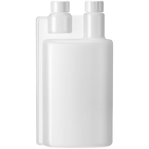 CHENGU Plastic Flask with Built in Shot Glass Measuring Bottles Graduated Chamber with Caps Liquid Dispenser for Liquids to Store and Pour for Concerts Travel Camping Party(1 Pc,33.8 Oz, 0.67 oz) - size: 33.8 oz, 0.67 oz