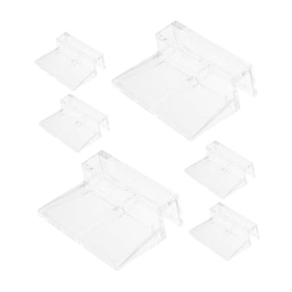 LIOOBO 6pcs Aquarium Lid Clips for Glass Covers Durable Acrylic Fish Tank Support Holders Rimless Aquarium Lid Protector Clips Elegant Design for Secure Fit