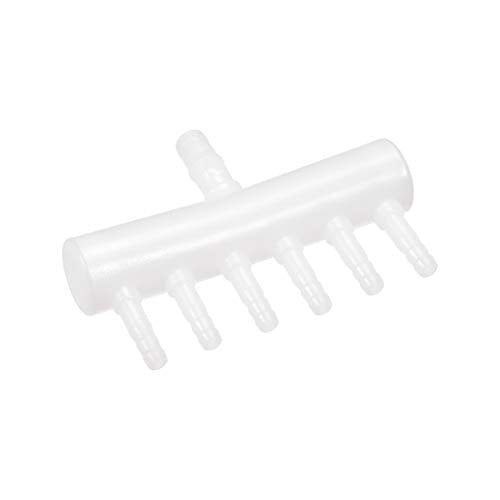 uxcell 8mm to 4mm 6 Way Aquarium Air Line Tubing Splitter Connector Fish Tank Plastic Air Flow Divider Oxygen Splitter Lever Valve