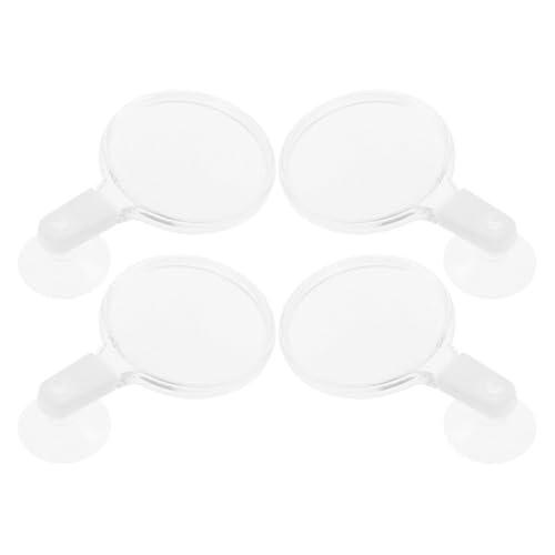 Beaupretty 4pcs Fish Tank Magnifying Glass Suction Cups Acrylic Magnifier for Aquariums and Reptile Tanks for Observing Animals and Plants