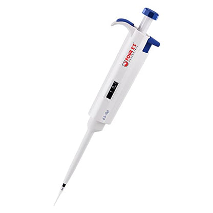 FOUR E'S SCIENTIFIC 0.5-10μL Pipette, Single-Channel Adjustable Pipettor | Manual Micropipette, Clear Volume Display, Lightweight Ergonomic Design - size: 02 (0.5-10ul)