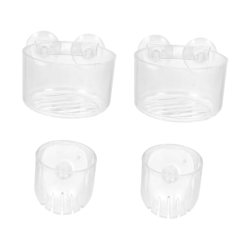 UPKOCH 4pcs Acrylic Fish Feeding Cups Suction Cups Aquarium Shrimp Feeder for Easy Feeding for Fish Tank Decoration and Worm