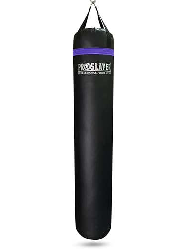 6ft Tall 150lb Muay Thai Kickboxing Boxing MMA Heavy Bag UNFILLED - Made in USA - color: Black/Purple