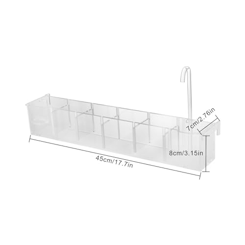 6 Grides Fish Tank Filter Transparent Acrylic Filter Box 6 in 1 Aquarium Overflow Box Canister Filters for Aquarium for Restaurant Home Hotel (6 Grides)