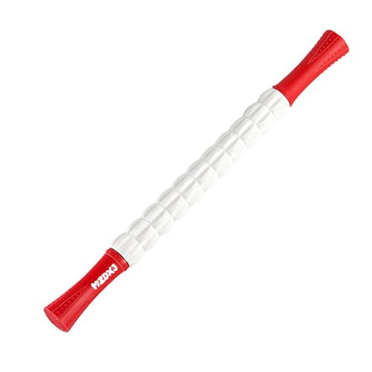 Muscle Roller Massage Roller Stick- Deep Tissue Fascia Blaster for Myofascial Pain Relief, Lymphatic Drainage & Body Sculpting, Handheld Physical Therapy & Recovery Tool (Red White inch) - color: Red White