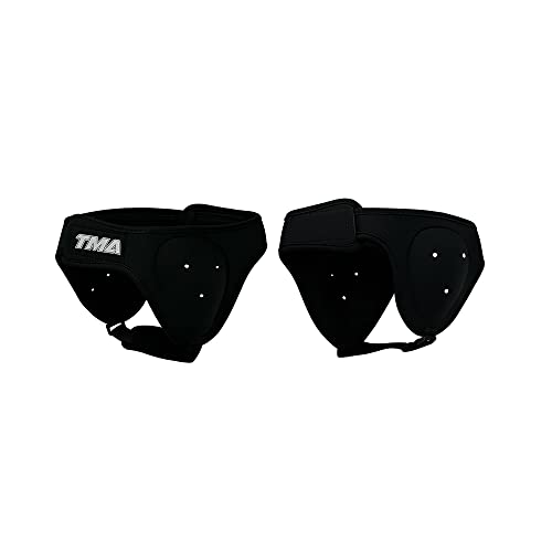 TMA Ear Guards for Grappling, BJJ and Wrestling, Neoprene Padded Headgear for Boxing Training, Sparring, Fighting, Martial Arts with Adjustable Strap, Ear Protection for Rugby, Judo, Jiu Jitsu - color: Black
