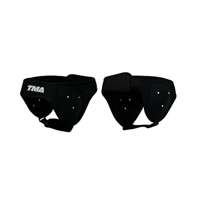 TMA Ear Guards for Grappling, BJJ and Wrestling, Neoprene Padded Headgear for Boxing Training, Sparring, Fighting, Martial Arts with Adjustable Strap, Ear Protection for Rugby, Judo, Jiu Jitsu - color: Black