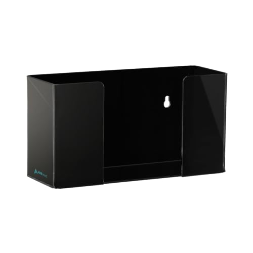 AdirMed VivaEssentials Single Glove Box Holder, Wall Mount or Free Standing Black Acrylic Glove Holder - color: Black, style: Single Box Capacity