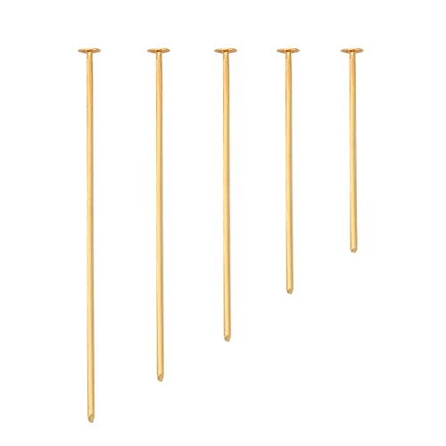BEADIA 18K Gold Plated Flat Head Pins Non Tarnish 40mm 150pcs for Jewelry Making Findings - color: Flat Head Pins Gold, size: 40x0.7mm