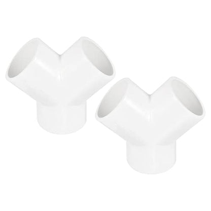PATIKIL 50mm PVC Pipe Fittings, 2 Pack 3 Way Y Shape Water Tubing Joint Connectors Adapters Union for Garden Irrigation Home Aquarium - size: 50mm