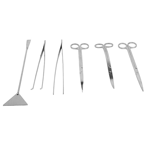 Drfeify Aquarium Stainless Steel Scissor Tweezer Spatula Tool Set for Fish Tank Plant Care
