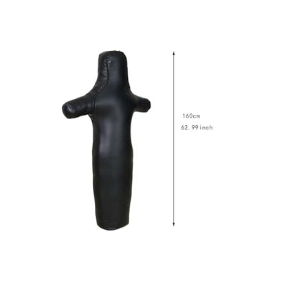 MMA Grappling Dummy Bag Unfilled Wrestling Training Dummy for Adults Beginners Kick Boxing Practice PU Leather 160cm/165cm/170cm