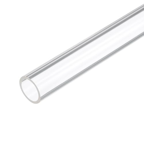 18" Clear Plastic Rigid Pipe 16mm ID x 22mm OD (5/8" ID x 7/8" OD) Acrylic Round Tubing, [for Plumbing, Hydraulics, Pneumatics, Aquarium] - size: 0.625" x 0.875"