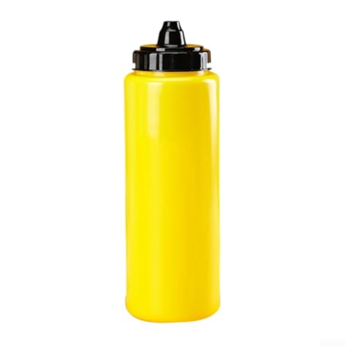 1L Sports Water Bottle With Squeeze Cap And Straw LeakProof For Athletes, Perfect For Team Sports And Training(1L yellow) - color: yellow