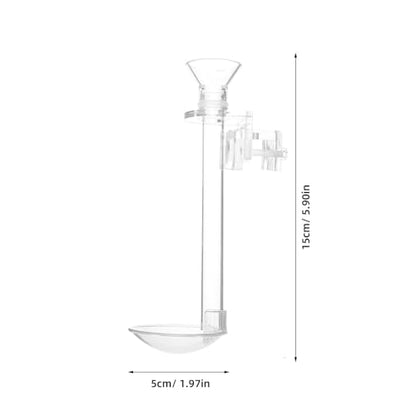 INOOMP Aquarium Feeding Tube with Feeding Ring Transparent Wall-Mounted Fish Feeder for Shrimp Tank Supplies Sinking Feed Dish Easy Setup 5.90 X 1.96 X 1.96 in