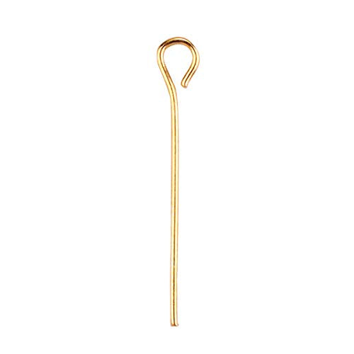 BEADIA Open Eye Pins Gold Head Pins for DIY Jewelry Making 20mm 500pcs - color: Gold, size: 20mm