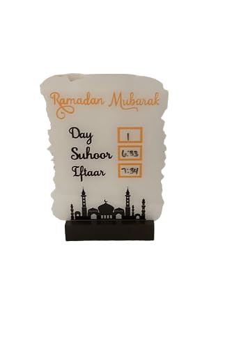 Ramadan Day and Time Sign - Ramadan Festival Hanging Lighted Decorations for Home Decor Eid Al-Fitr Ramzan Calendar Signage New Year Muslim Decorative Gifting