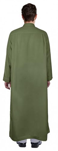 HOMELEX Men's Muslim Clothes Thobe Middle East Kaftan Saudi Arab Caftans Islamic Abaya Dress Dubai Robes - color: Green-2, size: X-Large