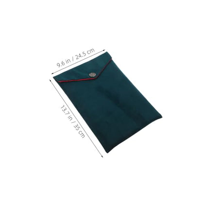 Buddhist Text Bag Chinese Style Scriptures Storage Pouch Velvet Fabric Bible Carrying Case for Religious Books Sundries Organizer in Dark Green