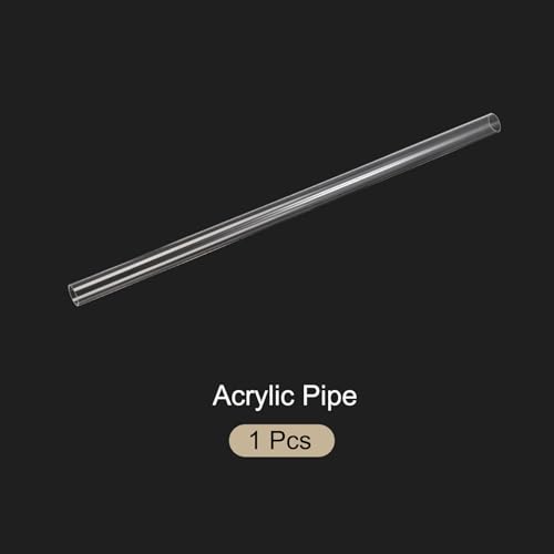 18" Clear Plastic Rigid Pipe 18mm ID x 20mm OD (0.7" ID x 0.8" OD) Acrylic Round Tubing, [for Plumbing, Hydraulics, Aquarium] - size: 0.7" x 0.8"