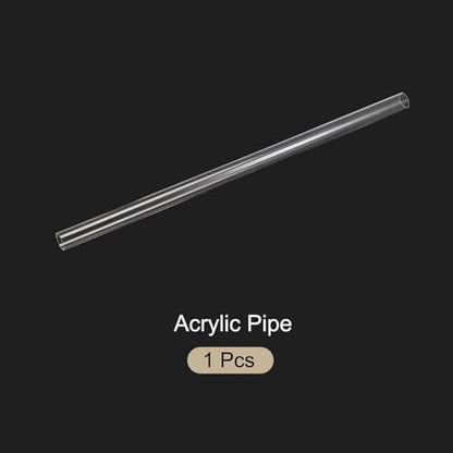 18" Clear Plastic Rigid Pipe 18mm ID x 20mm OD (0.7" ID x 0.8" OD) Acrylic Round Tubing, [for Plumbing, Hydraulics, Aquarium] - size: 0.7" x 0.8"