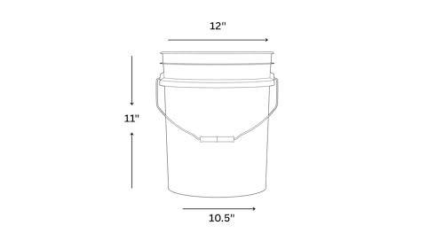 House Naturals 3.5 Gallon Food Grade Orange Bucket Pail with Black Air-Tight Screw on Lid (Pack of 2) BPA Free Made in USA containers