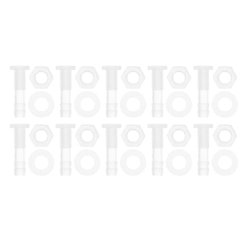 1 Set Plastic Hose Barb Fitting 15/64" Hose ID Barb M8 Male Thread Thru-Bulk Bulkhead Fittings Clear PP - size: 15/64"-M8