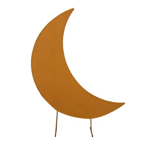 Gold Spandex Cover Half Crescent Moon Wedding Arch 6.5 Feet | Flower Golden Fabric Cover for Moon Shaped Centerpieces for Weddings Birthdays Party Events Reception Home Decorations Supplies - color: Gold
