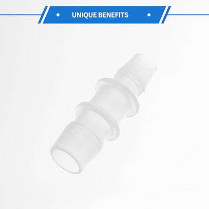 4pcs Plastic Hose Barb Fitting 1/2" to 3/8" Barbed Splicer Mender Joint Adapter Aquarium Clear - size: 1/2"-3/8"