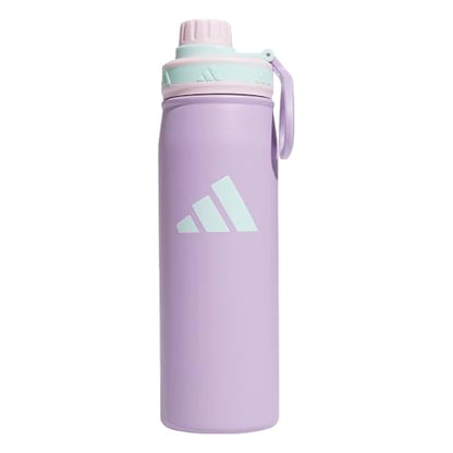 adidas Stainless Steel Metal Water Bottle 20 oz (600 mL) Screw Cap - color: Powder Plum Purple/Clear Pink/Semi Flash Aqua Blue