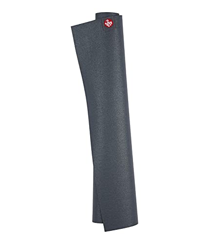 Manduka eKO SuperLite Yoga Mat - 1.5mm Natural Rubber | Foldable & Travel Friendly | Soft Textured Surface | Eco-friendly - color: Charcoal