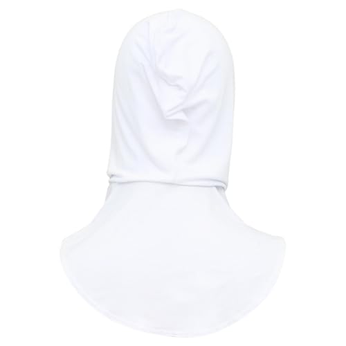 dPois Plain Ready To Wear Amira Hijab for Women Soft Muslim One Piece Instant Hijab Headscarf for Daily Wear - color: White