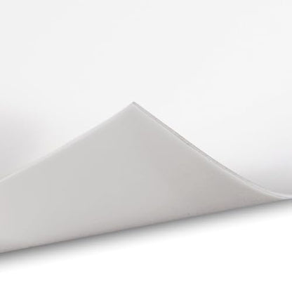 Exactly Rubber - White Silicone Sheet, 60A Durometer Silicone Mat, Food-Grade Rubber Mat with -80 to 450°F Temperature Resistance, 400% Elongation, Silicone Placemat Made in The USA, 1/32 x 9” x 24” - size: 1/32 x 9 x 24