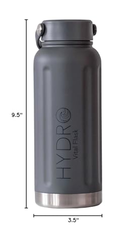 24oz Stainless Steel Insulated Water Bottle, Keep 24H Cold, Leak-Proof Wide Mouth Lids, BPA-Free Bottles, Mens Water Bottle for Gym, Hiking, Travel -Gray - color: Gray-Handle Lid, size: 24 Ounces