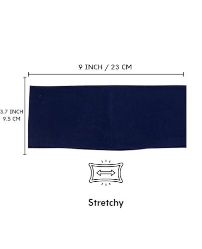 Prien Women Cotton Hijab Cap, Stretchy Head Cover, Pre-Sewn Inner Muslim Scarf Undercap, Non Slip Headband for Daily Wear - color: Navy Blue