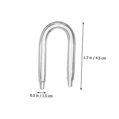 balacoo 4pcs U-shaped Diffuser Tube for Fish Tank Glass Tubing Lightweight Connector for Aquariums Easy Installation for Aquatic Plants and Aeration Systems