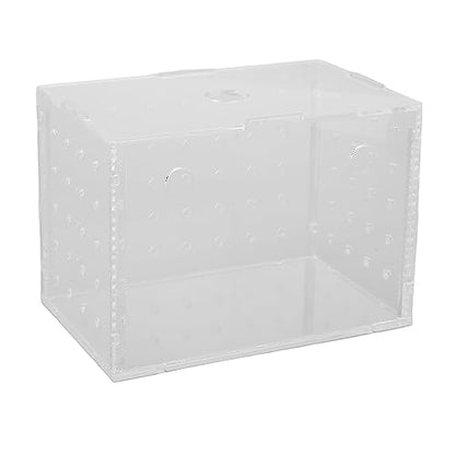 Fish Breeder Box | High Transparency Acrylic Hatchery Container with Suction Cups | Isolation & Breeding for Young Fishes/Shrimp/Clownfish | 4 Suction Cups Included (11 * 7 * 8CM) - size: 11*7*8CM
