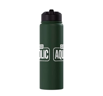 Aquarium Lover Fishkeeping Aquascape Aquarist Stainless Steel Insulated Water Bottle - color: Dark Green