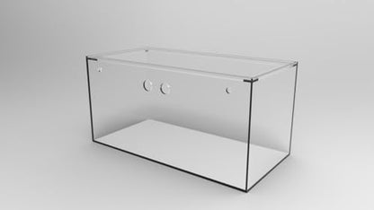 120-3GO Gallon Starfire Aquarium w/Center Overflow 48x24x24 H 12mm Ghost Overflow - size: 120-3GO Gal 48x24x24"