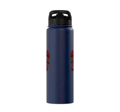 The Tribal Chief Combat Sports Funny Mma Wrestling Stainless Steel Insulated Water Bottle - color: Navy Blue